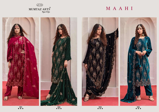 Mumtaz Arts Maahi Crush Velvet Dress Material