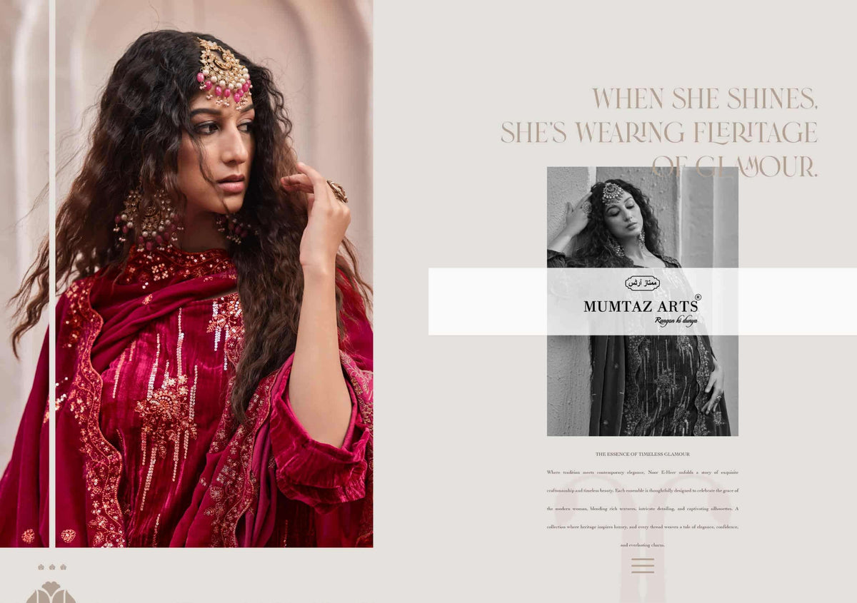Mumtaz Arts Maahi Crush Velvet Dress Material