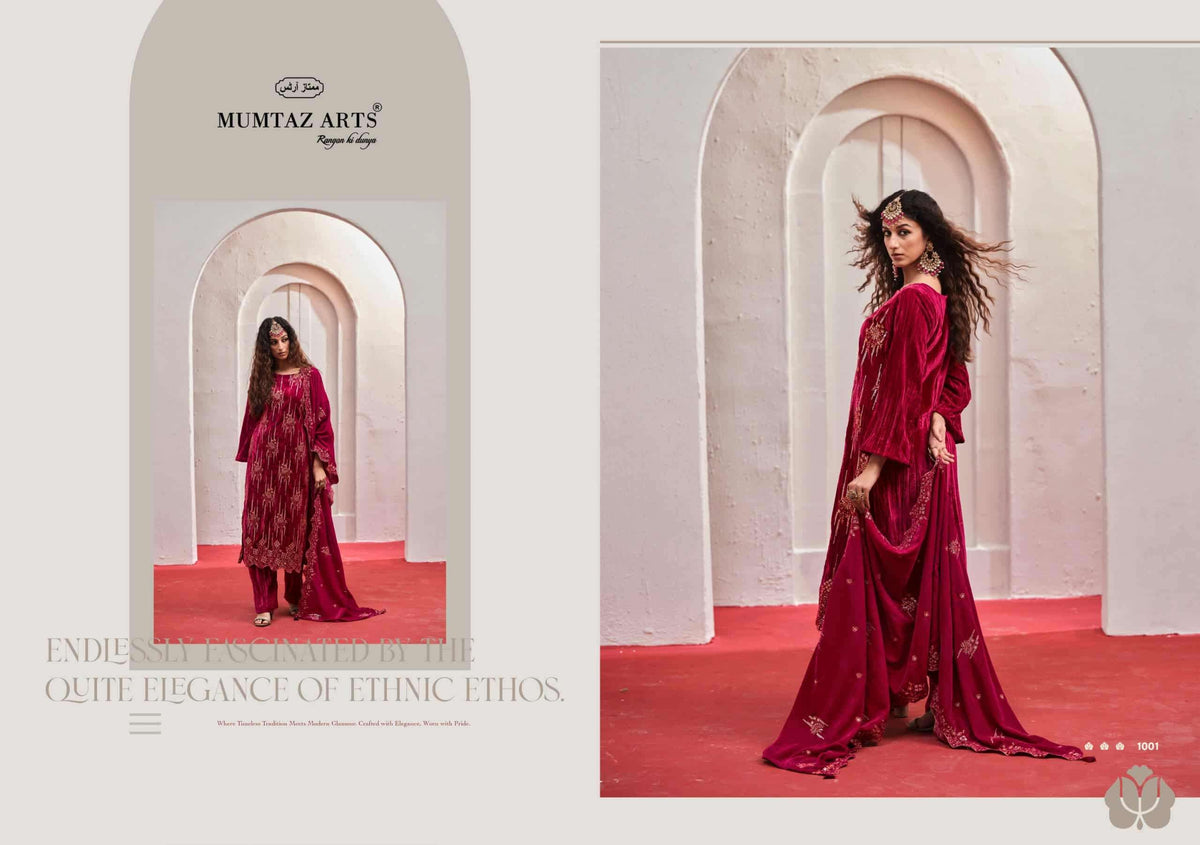 Mumtaz Arts Maahi Crush Velvet Dress Material