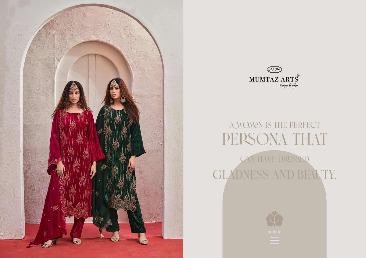 Mumtaz Arts Maahi Crush Velvet Dress Material