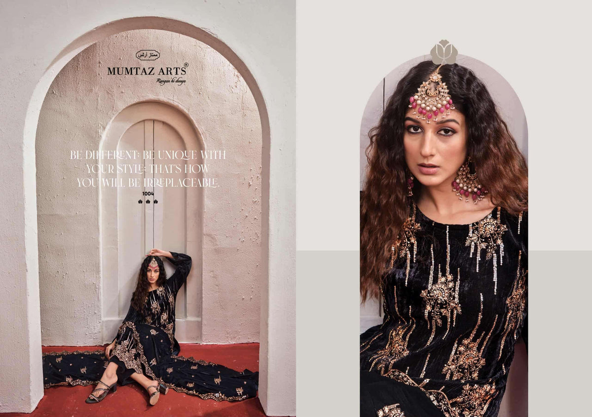 Mumtaz Arts Maahi Crush Velvet Dress Material