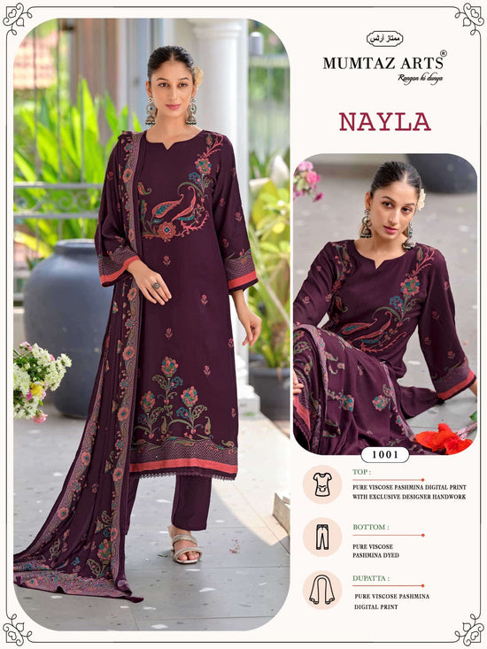 Mumtaz Arts Nayla Viscose Pashmina Unstitched Dress Material