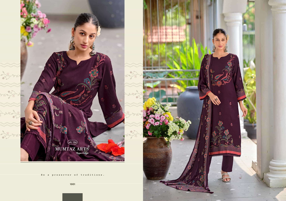 Mumtaz Arts Nayla Viscose Pashmina Unstitched Dress Material