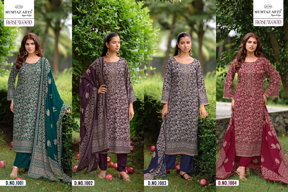 Mumtaz Arts Rosewood Viscose Pashmina Unstitched Dress Material