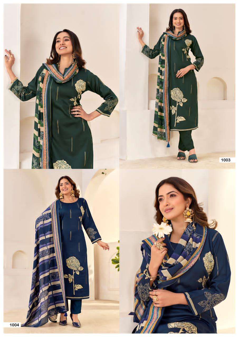 Mumtaz Arts Samriddhi Jam Satin Dress Material - Amrah Wholesale