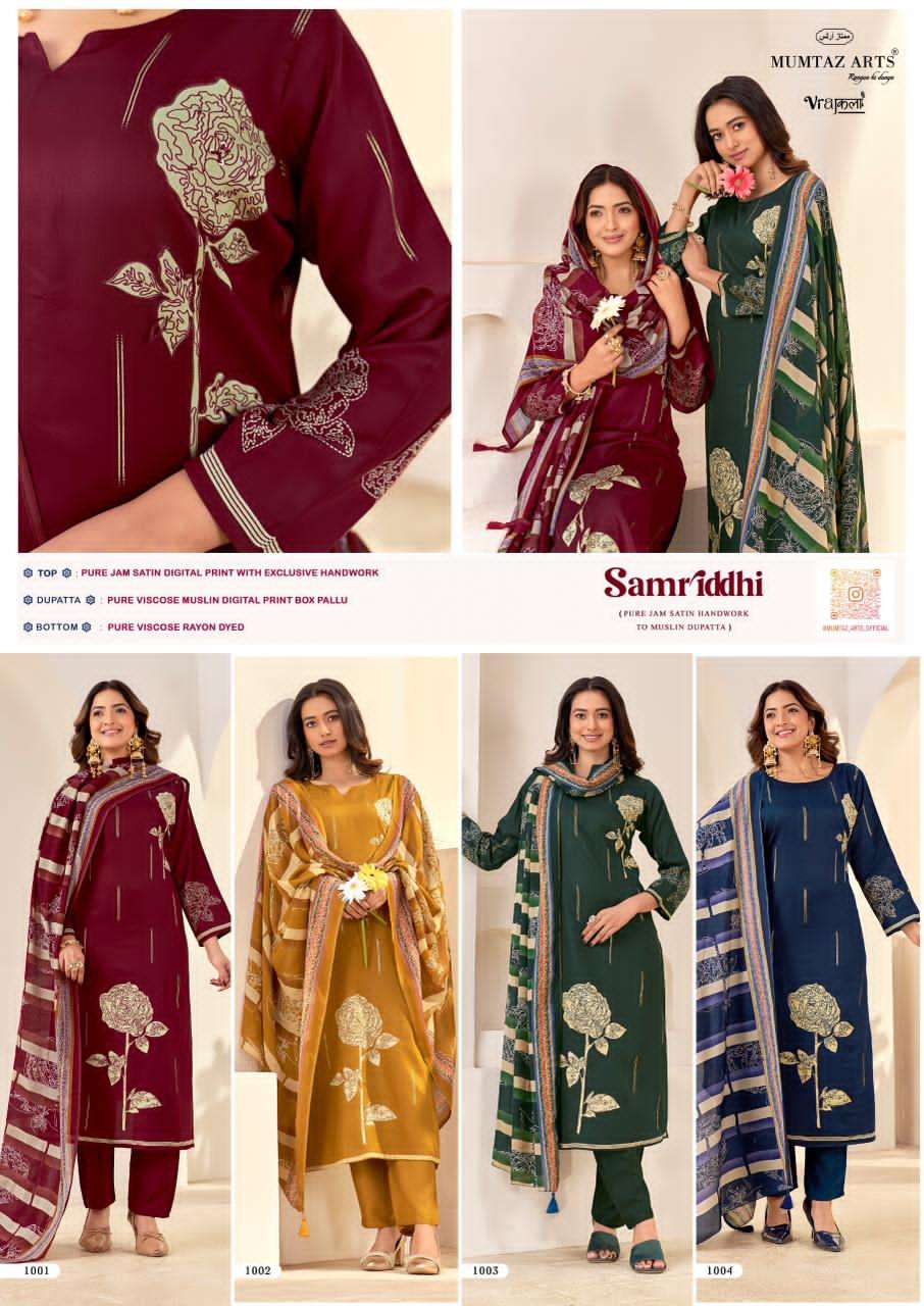 Mumtaz Arts Samriddhi Jam Satin Dress Material - Amrah Wholesale
