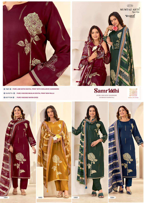 Mumtaz Arts Samriddhi Jam Satin Dress Material - Amrah Wholesale