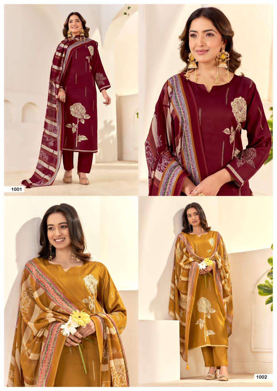 Mumtaz Arts Samriddhi Jam Satin Dress Material - Amrah Wholesale