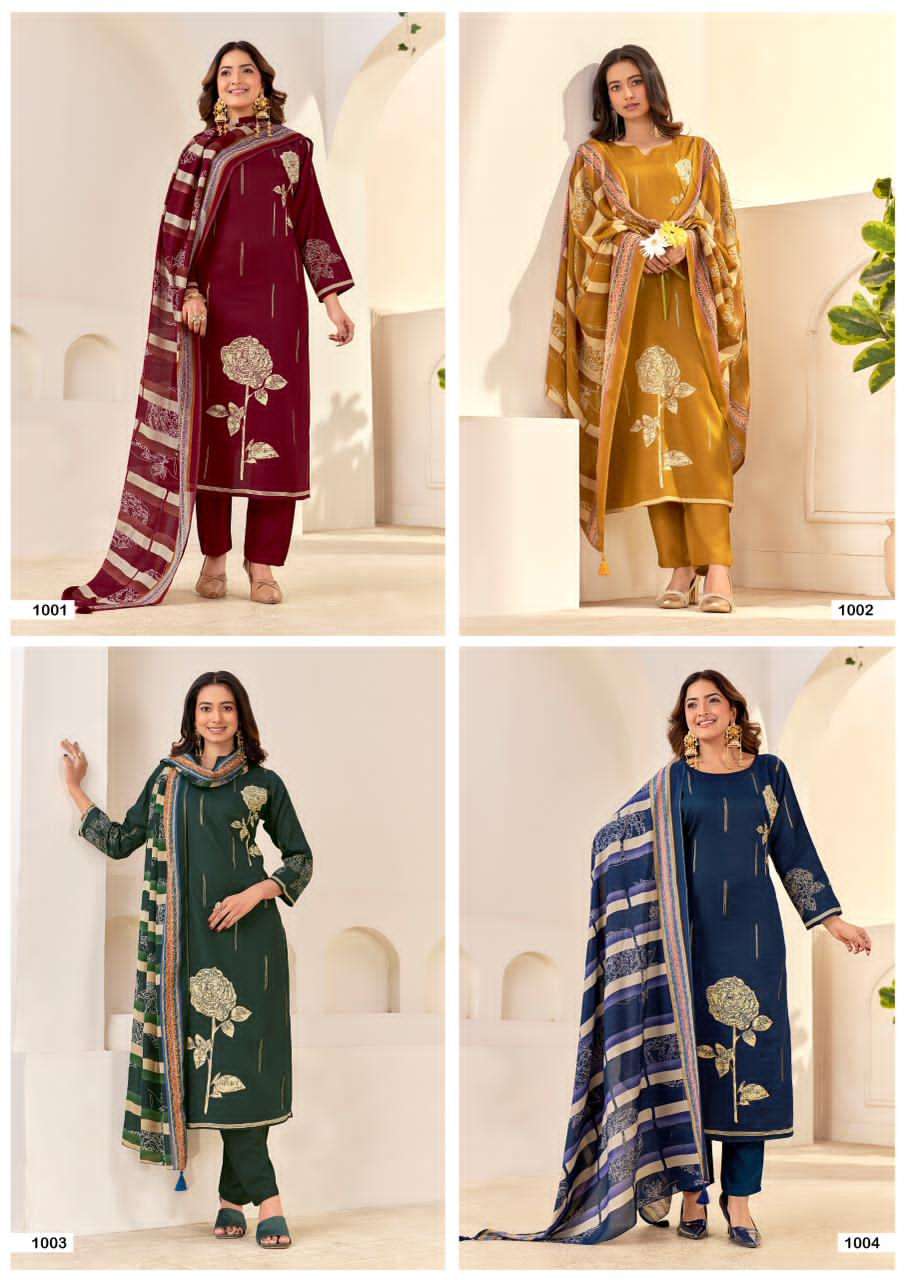 Mumtaz Arts Samriddhi Jam Satin Dress Material - Amrah Wholesale