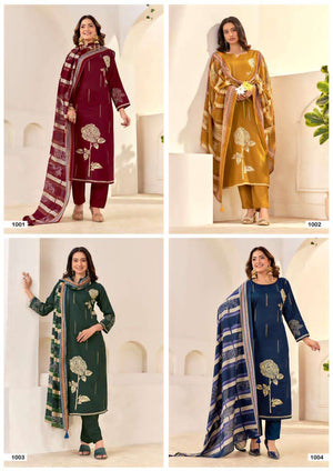 Mumtaz Arts Samriddhi Jam Satin Dress Material - Amrah Wholesale