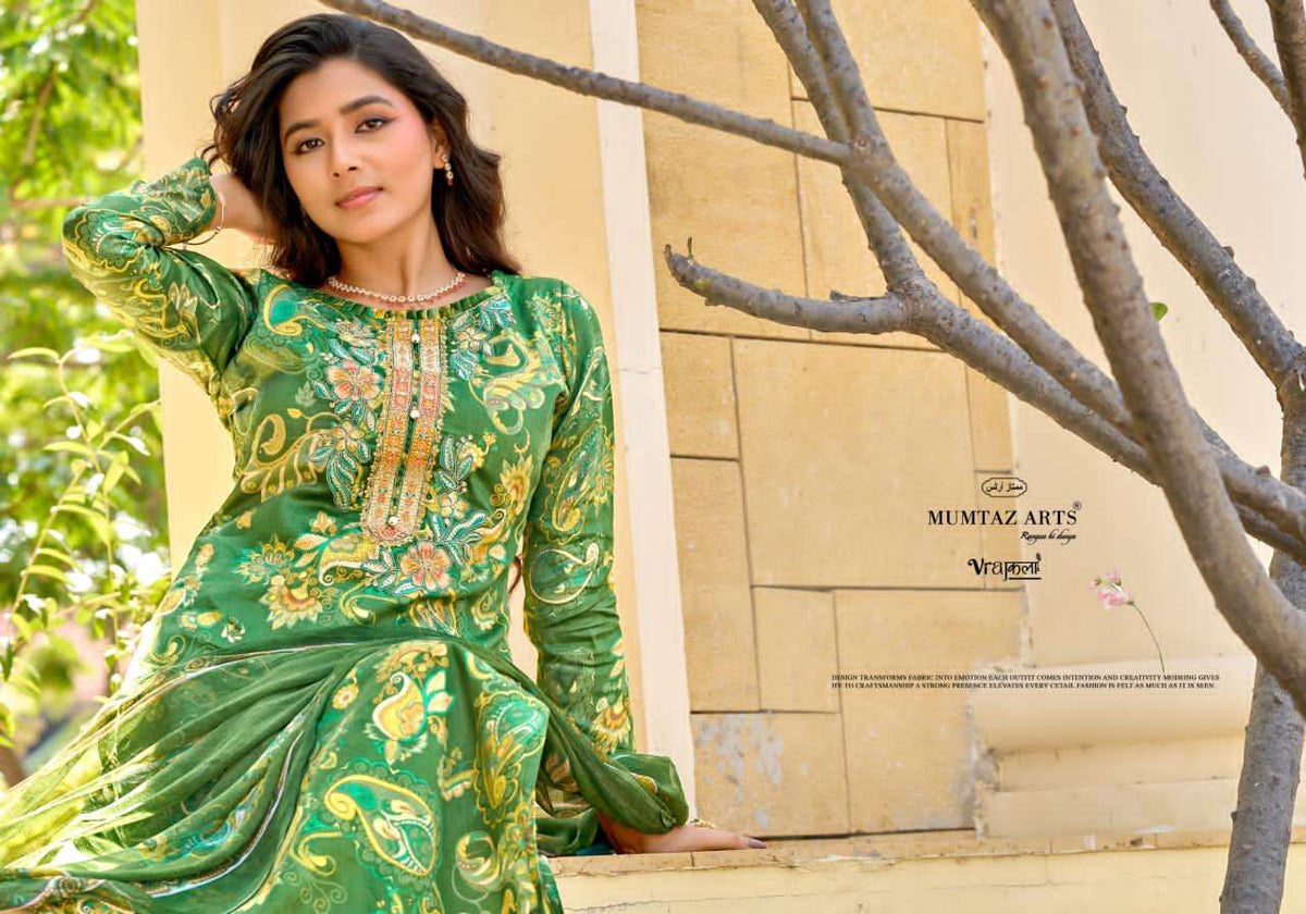 Mumtaz Arts Shanaya Silk Jam Satin Embroidered Dress Material
