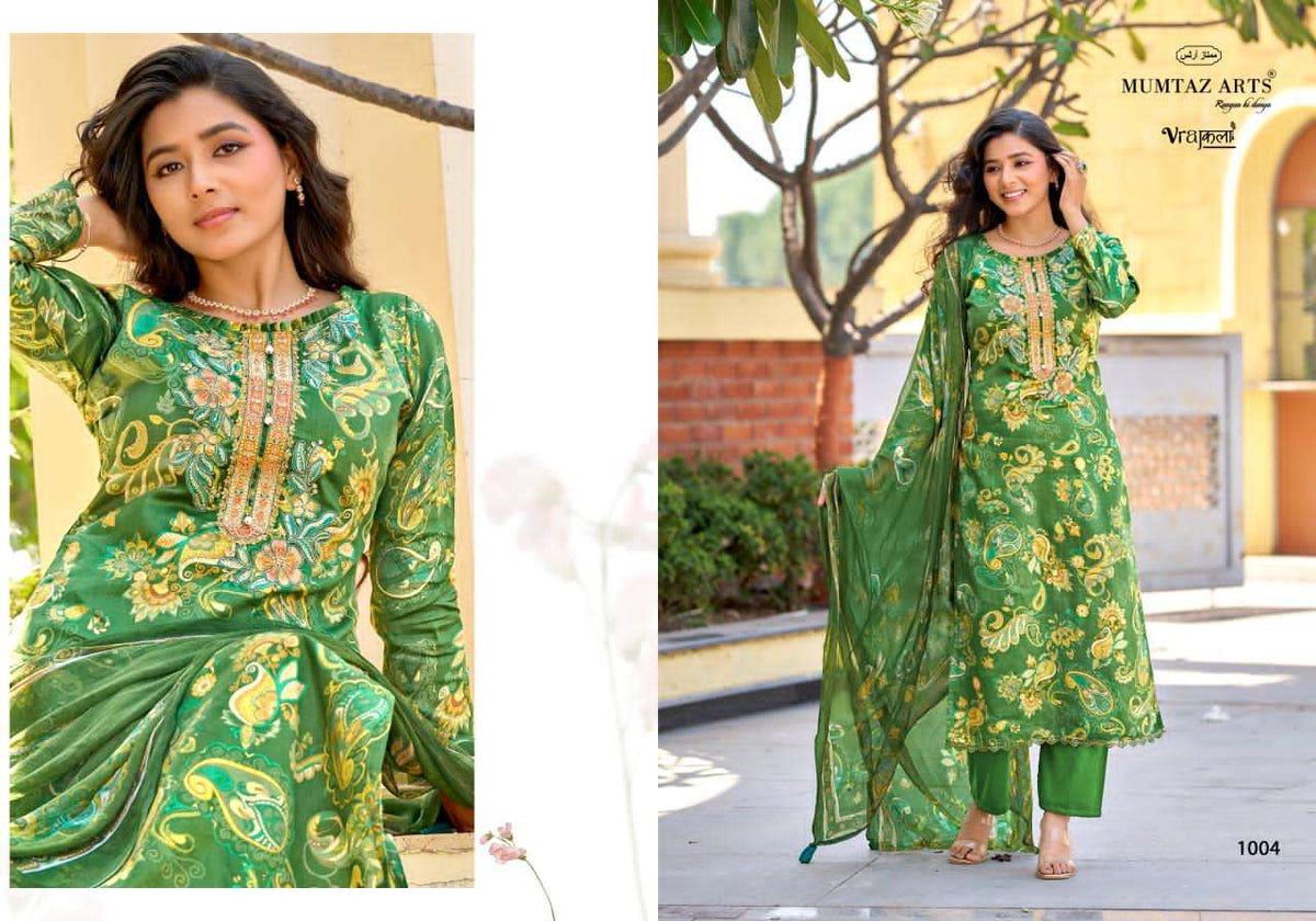Mumtaz Arts Shanaya Silk Jam Satin Embroidered Dress Material