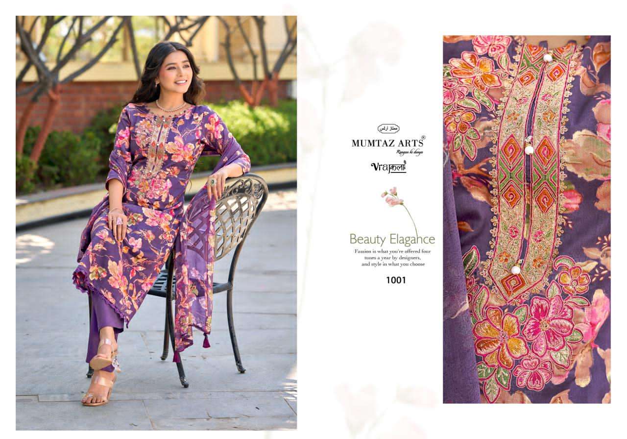 Mumtaz Arts Shanaya Silk Jam Satin Embroidered Dress Material
