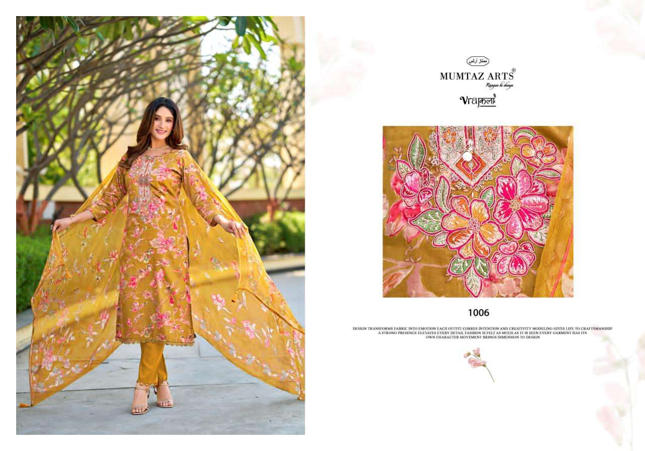 Mumtaz Arts Shanaya Silk Jam Satin Embroidered Dress Material
