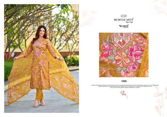 Mumtaz Arts Shanaya Silk Jam Satin Embroidered Dress Material