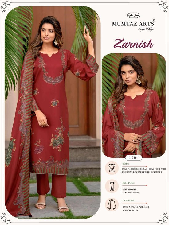 Mumtaz Arts Zarnish Viscose Pashmina Dress Material