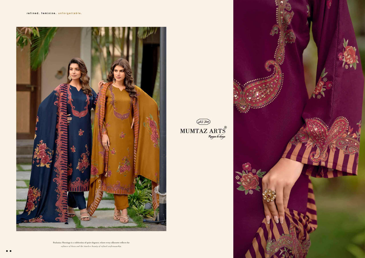 Mumtaz Arts Zarnish Viscose Pashmina Dress Material