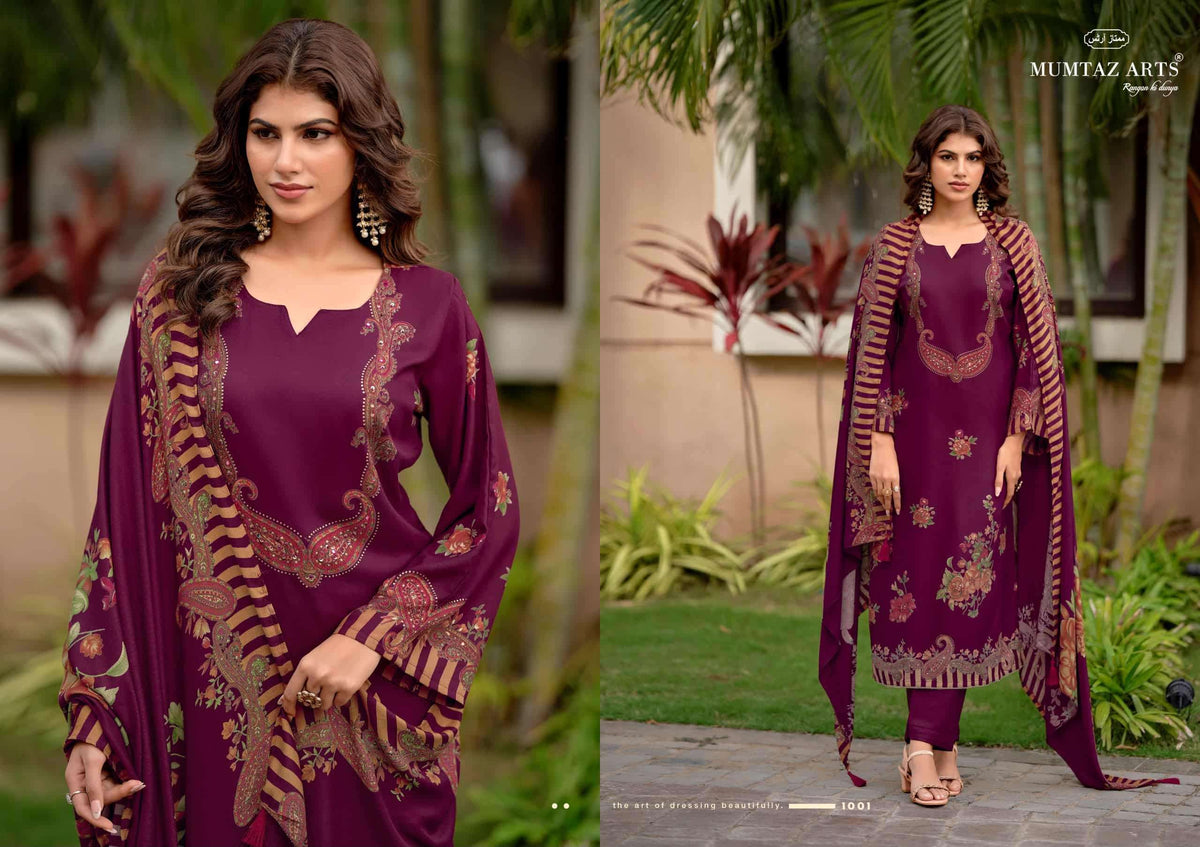 Mumtaz Arts Zarnish Viscose Pashmina Dress Material