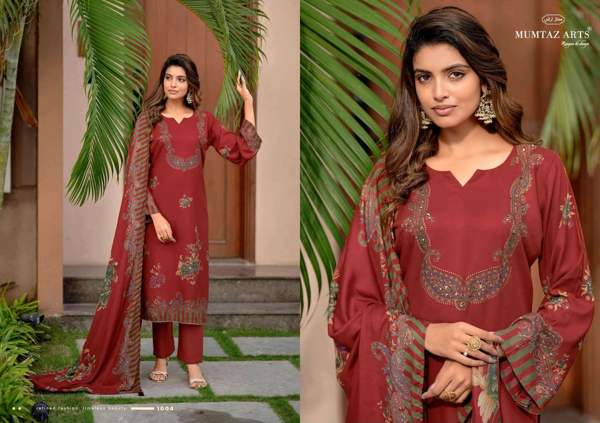 Mumtaz Arts Zarnish Viscose Pashmina Dress Material