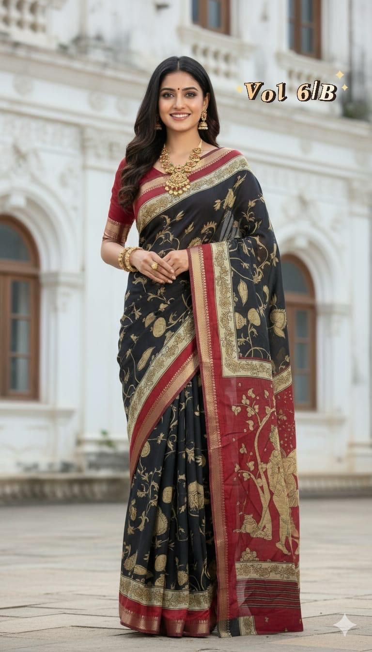 Myra Vol 17 Cotton Silk Printed Zari Border Saree