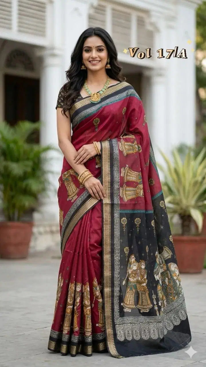 Myra Vol 19 Cotton Silk Digital Printed Zari Weaving Saree