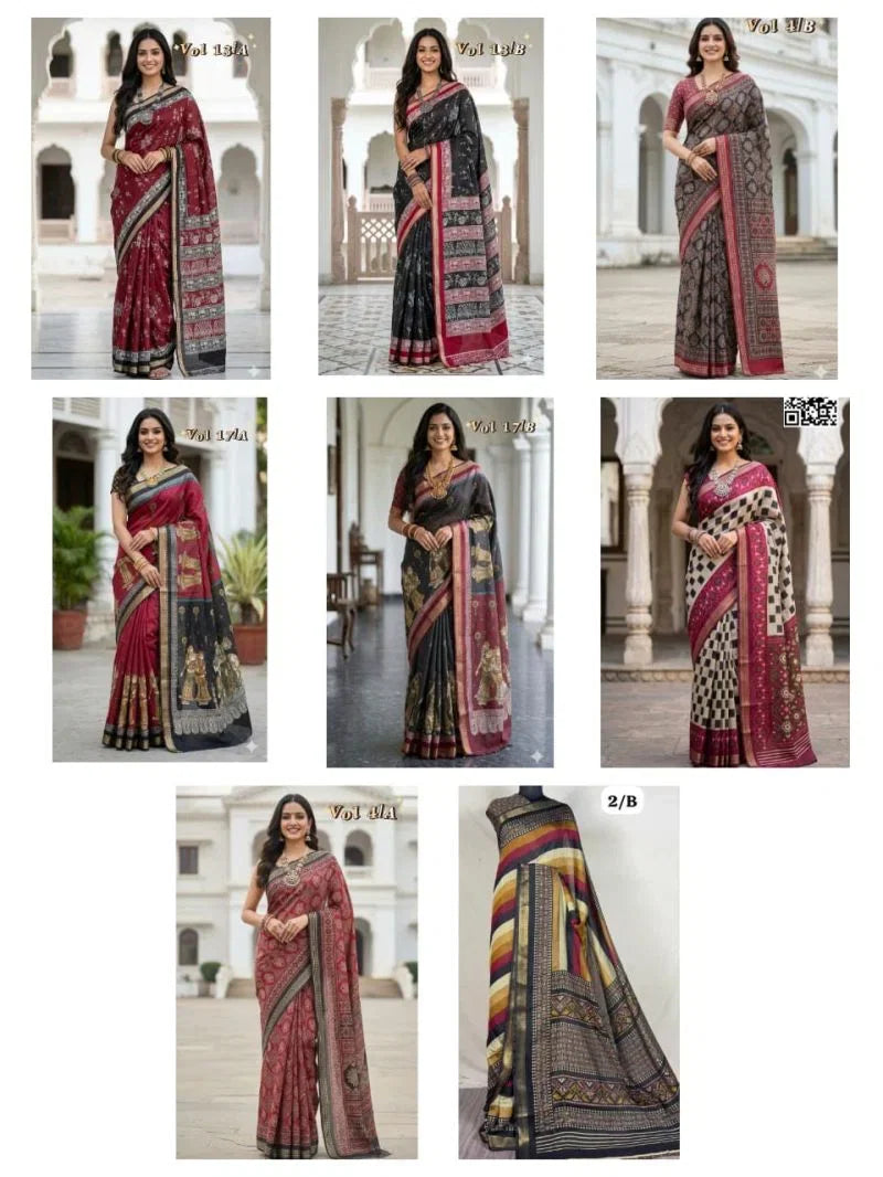 Myra Vol 19 Cotton Silk Digital Printed Zari Weaving Saree