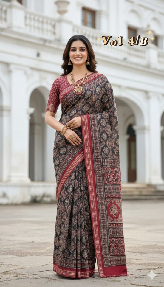 Myra Vol 19 Cotton Silk Digital Printed Zari Weaving Saree