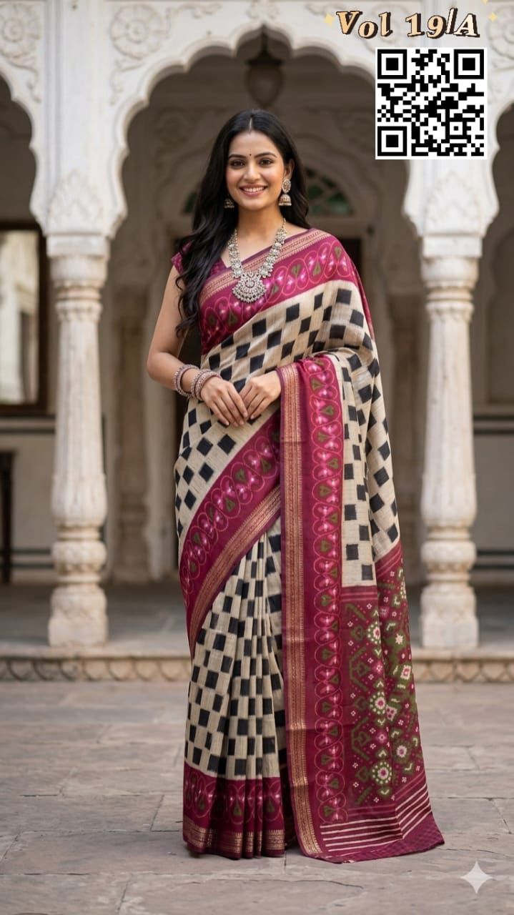 Myra Vol 19 Cotton Silk Digital Printed Zari Weaving Saree