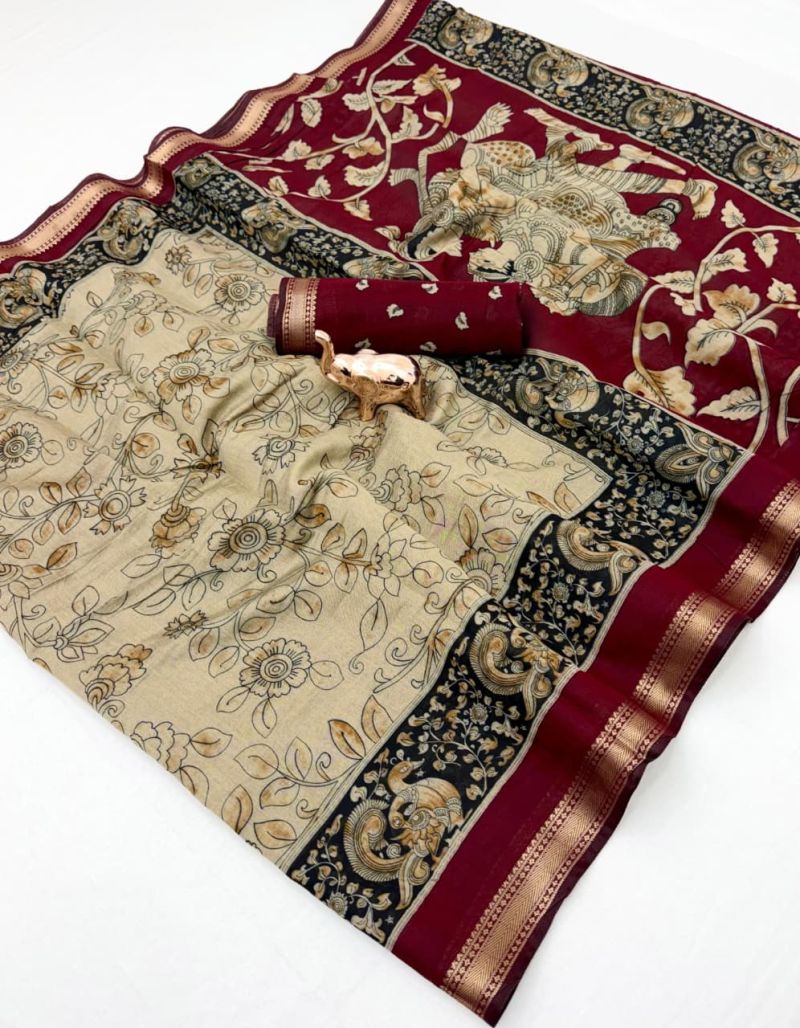 Myra Vol 20 Cotton Silk Printed Zari Border Saree