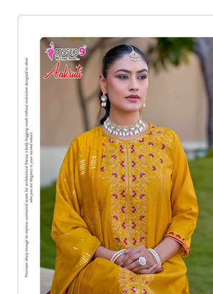 Mystic 9 Aakruti Vertican Shimmer Kurti Pant Dupatta Set Wholesale