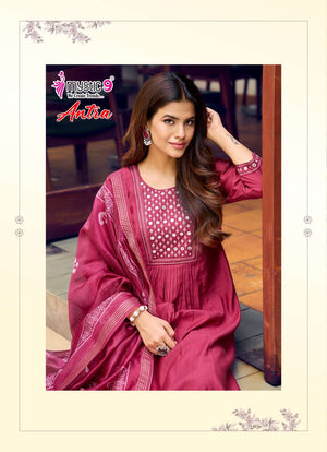 Mystic 9 Antra Vol 1 Vertican Kurti Pant Dupatta Set - Amrah Wholesale