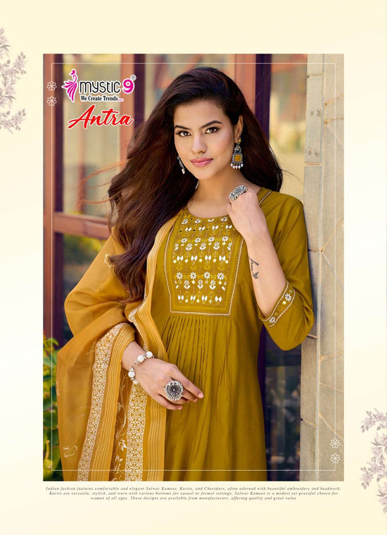 Mystic 9 Antra Vol 1 Vertican Kurti Pant Dupatta Set
