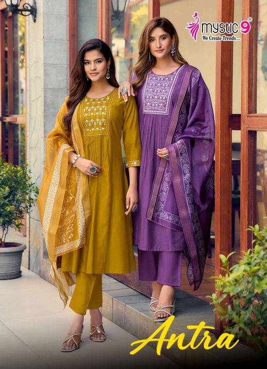 Mystic 9 Antra Vol 1 Vertican Kurti Pant Dupatta Set