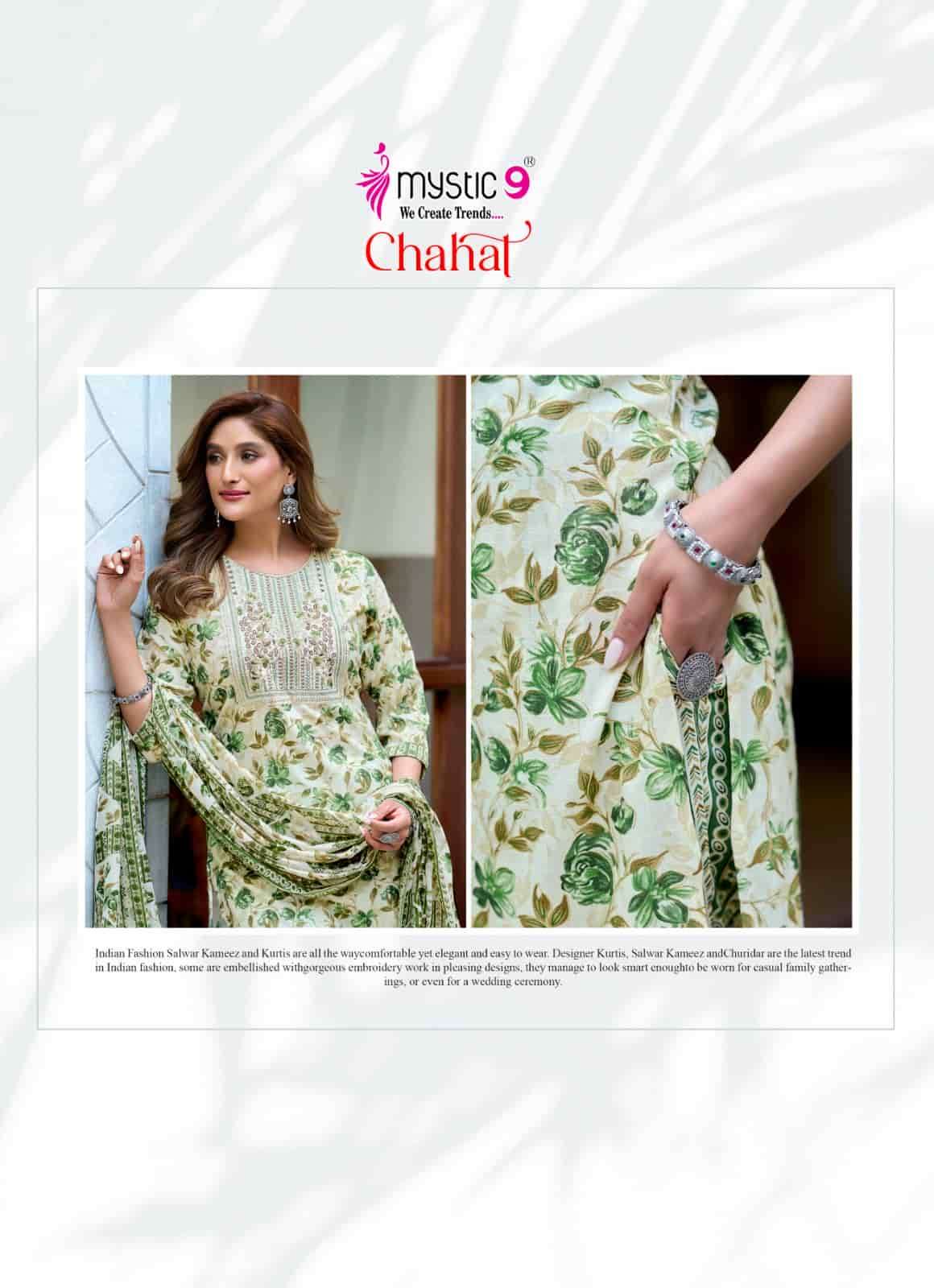 Mystic 9 Chahat Vol 1 Rayon Kurti Pant Dupatta Set
