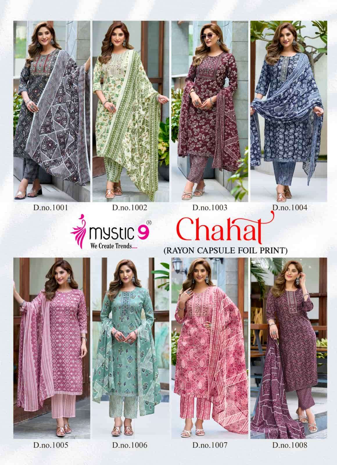 Mystic 9 Chahat Vol 1 Rayon Kurti Pant Dupatta Set