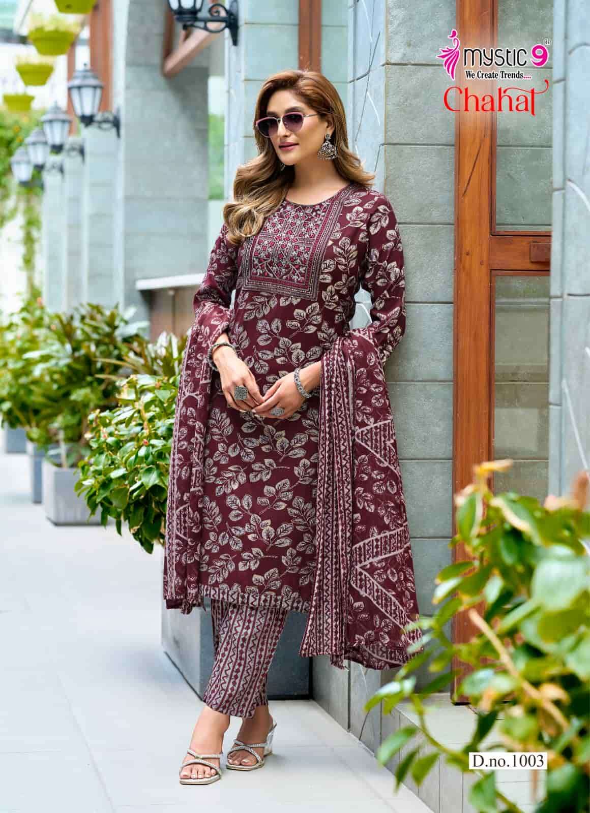 Mystic 9 Chahat Vol 1 Rayon Kurti Pant Dupatta Set