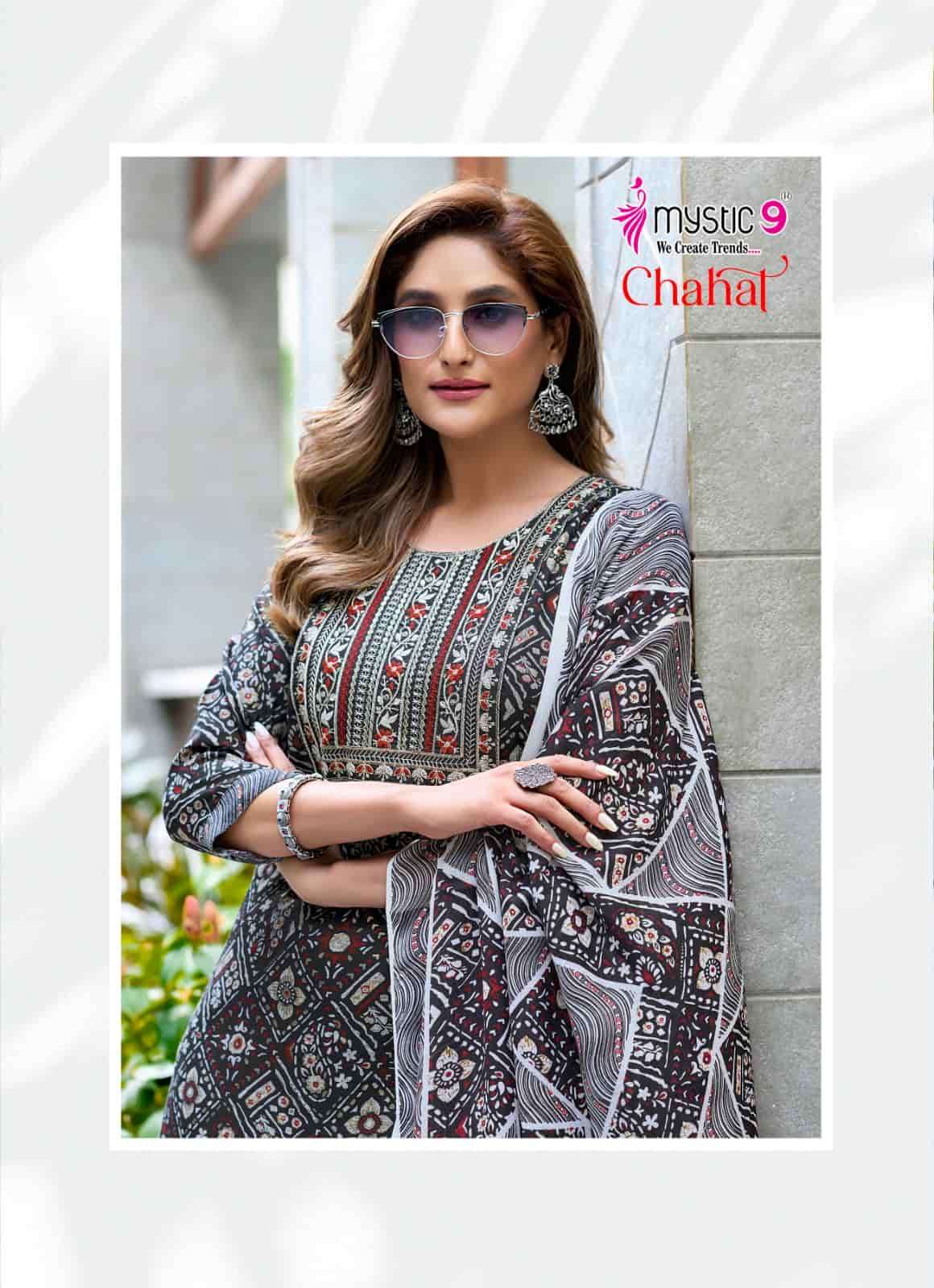 Mystic 9 Chahat Vol 1 Rayon Kurti Pant Dupatta Set