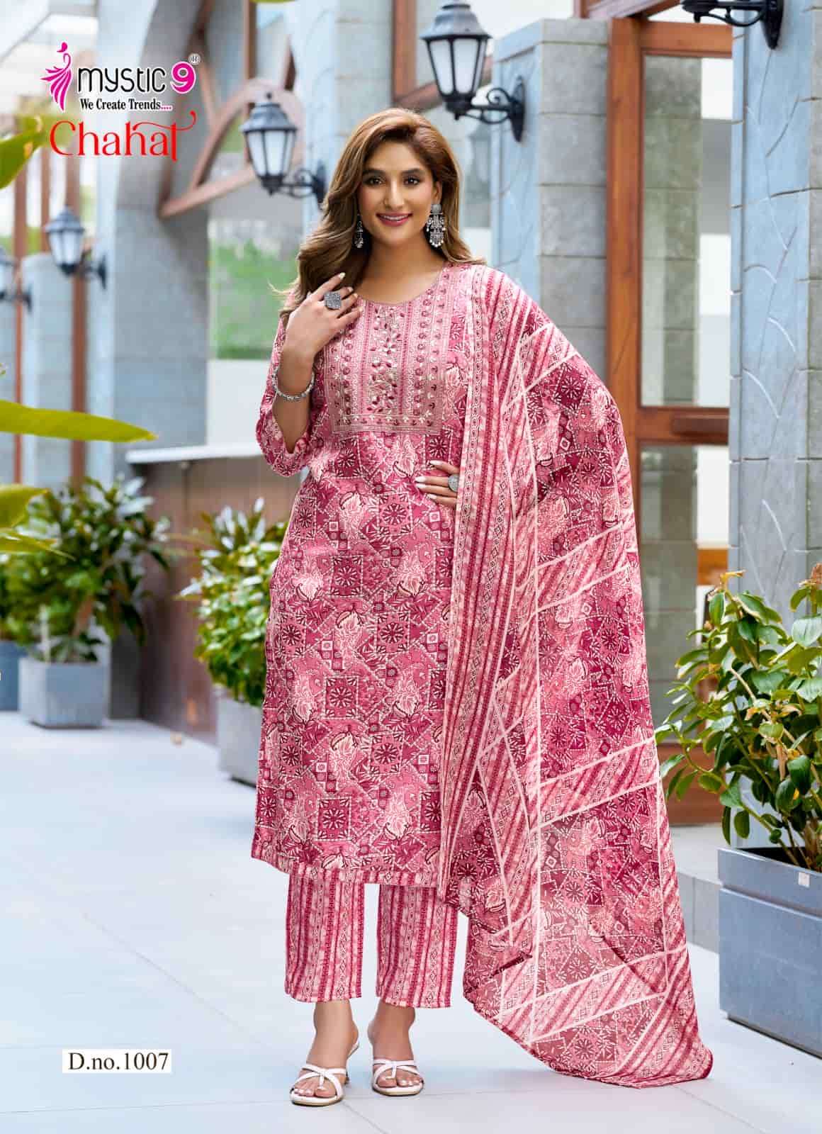 Mystic 9 Chahat Vol 1 Rayon Kurti Pant Dupatta Set