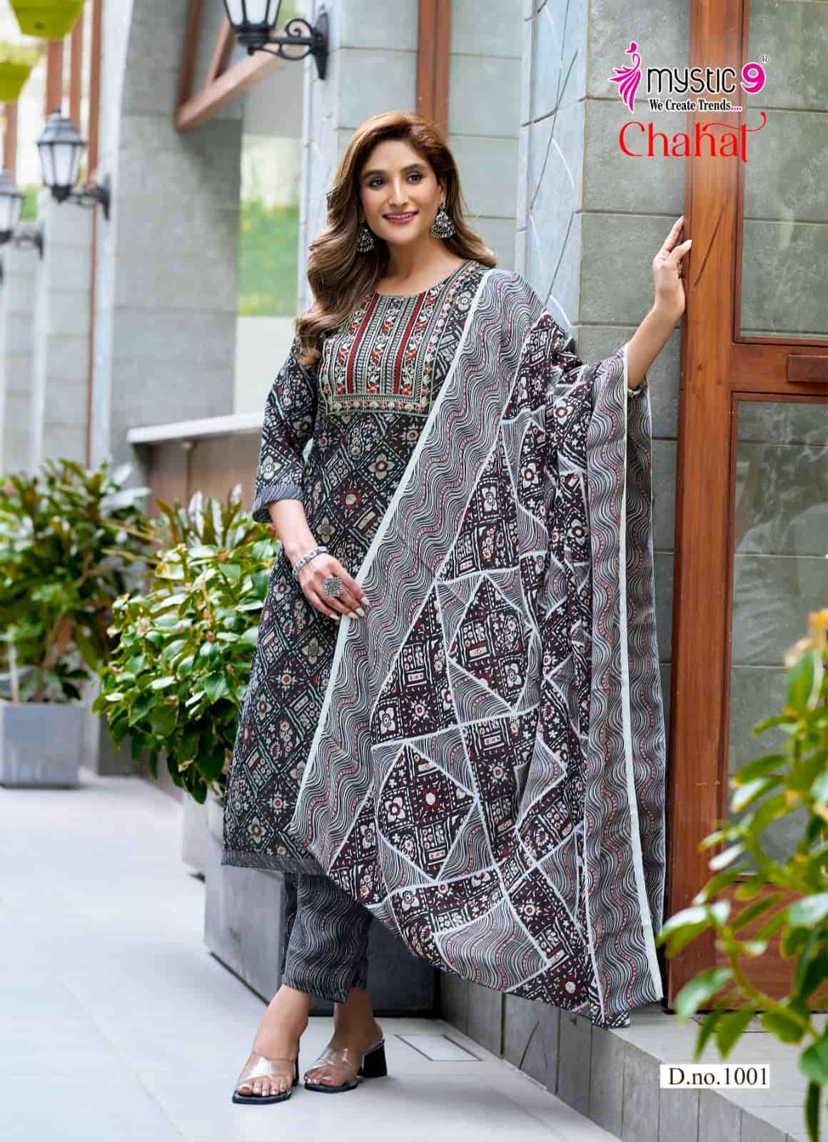 Mystic 9 Chahat Vol 1 Rayon Kurti Pant Dupatta Set