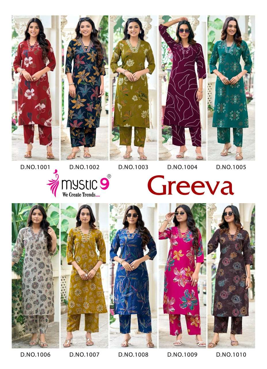 Mystic 9 Greeva Co Ord Set Wholesale Catalogue - Amrah Wholesale
