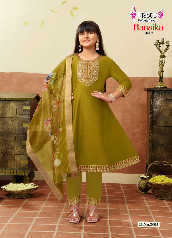 Mystic 9 Hansika Kids Vol 3 Embroidered Gadhwal Girls Ethnic Dress - Amrah Wholesale