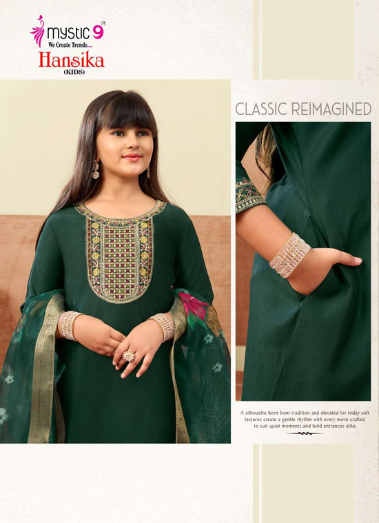 Mystic 9 Hansika Kids Vol 3 Embroidered Gadhwal Girls Ethnic Dress - Amrah Wholesale