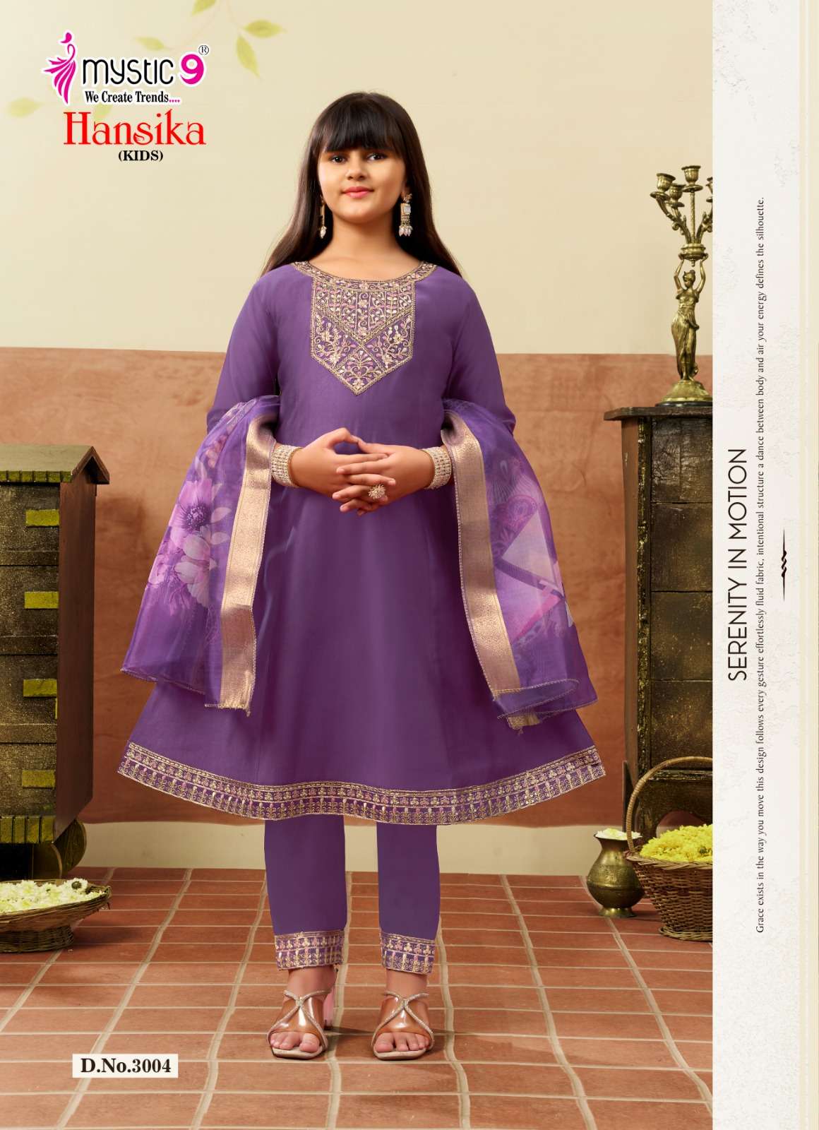 Mystic 9 Hansika Kids Vol 3 Embroidered Gadhwal Girls Ethnic Dress - Amrah Wholesale