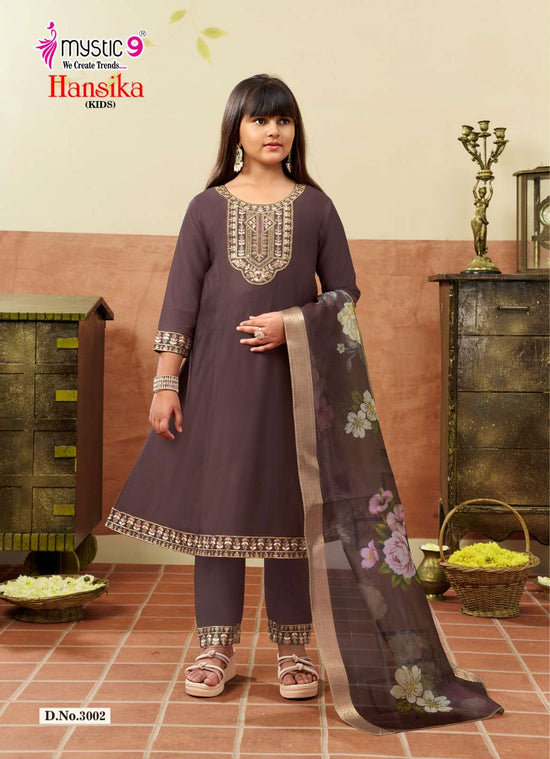 Mystic 9 Hansika Kids Vol 3 Embroidered Gadhwal Girls Ethnic Dress - Amrah Wholesale