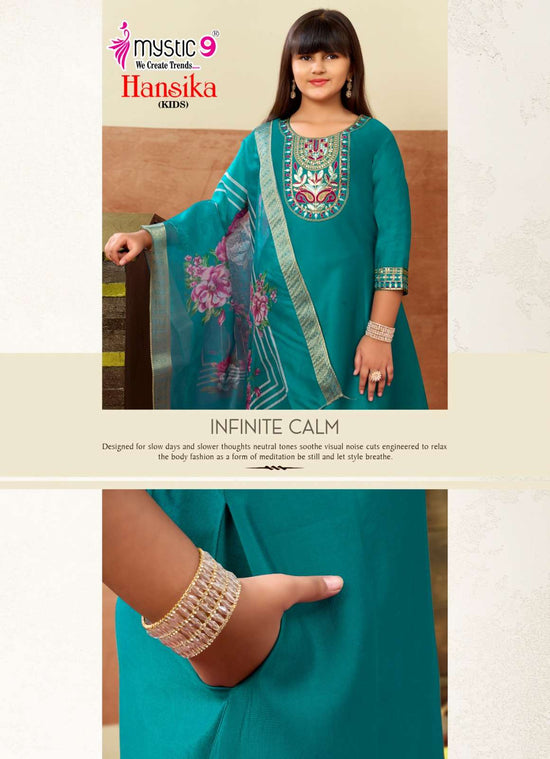 Mystic 9 Hansika Kids Vol 3 Embroidered Gadhwal Girls Ethnic Dress - Amrah Wholesale