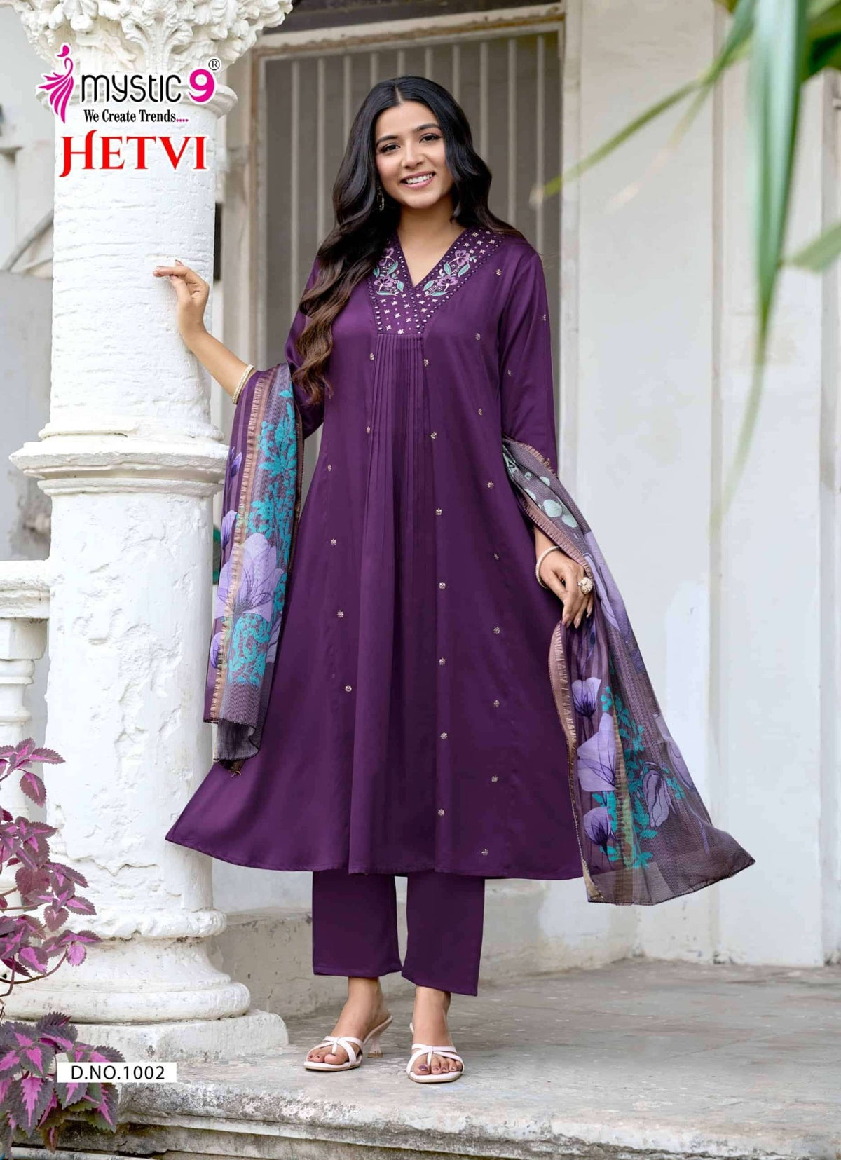 Mystic 9 Hetvi Vol 1 Gajji Silk Kurti Pant Dupatta Set - Amrah Wholesale