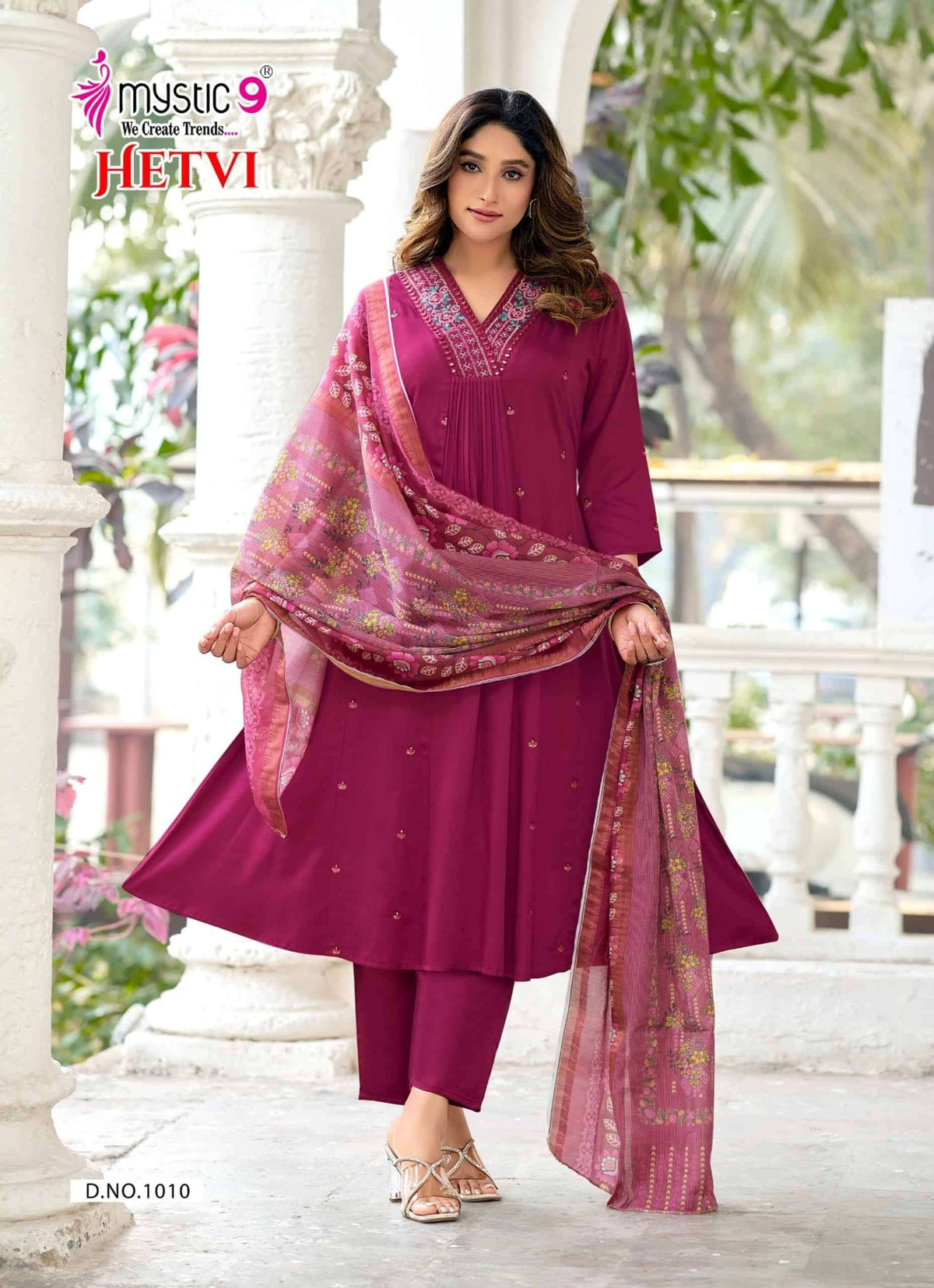 Mystic 9 Hetvi Vol 1 Gajji Silk Kurti Pant Dupatta Set - Amrah Wholesale