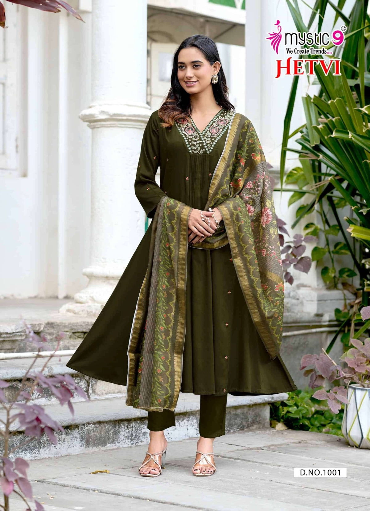 Mystic 9 Hetvi Vol 1 Gajji Silk Kurti Pant Dupatta Set - Amrah Wholesale