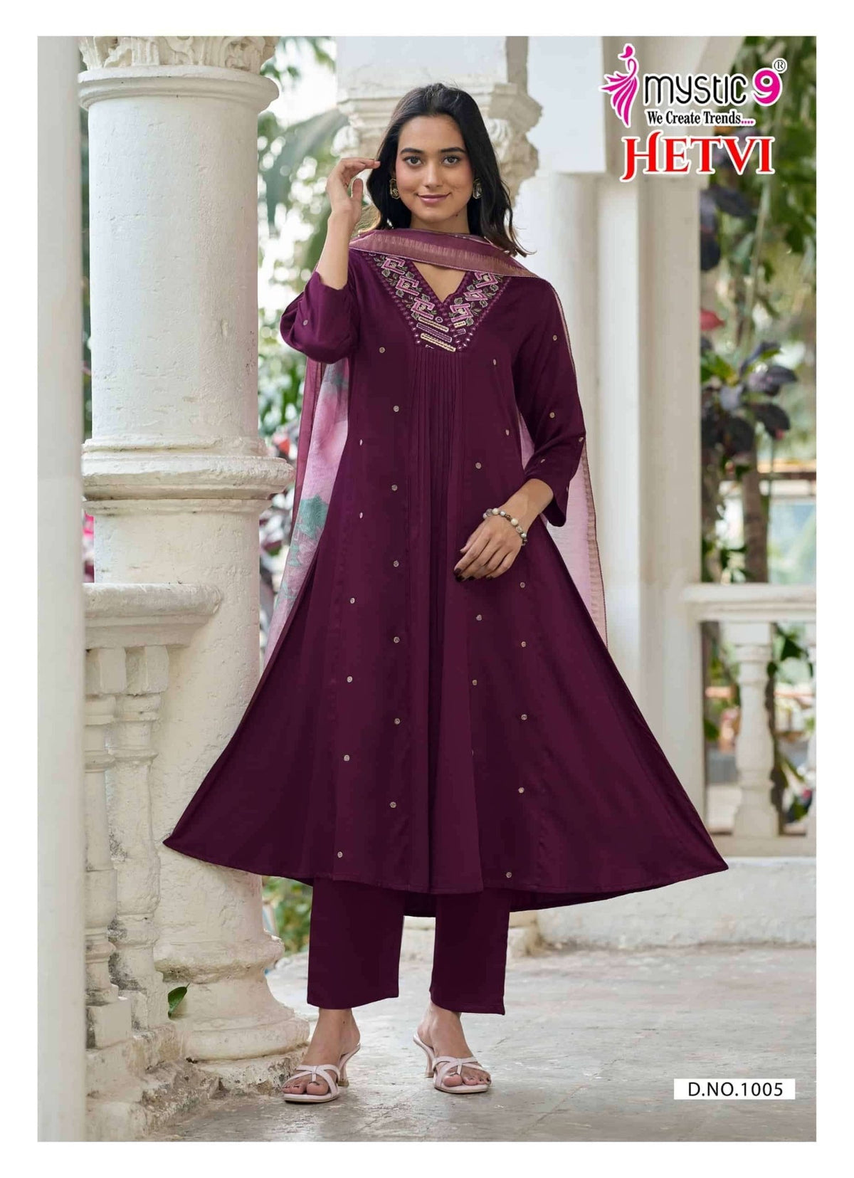 Mystic 9 Hetvi Vol 1 Gajji Silk Kurti Pant Dupatta Set - Amrah Wholesale