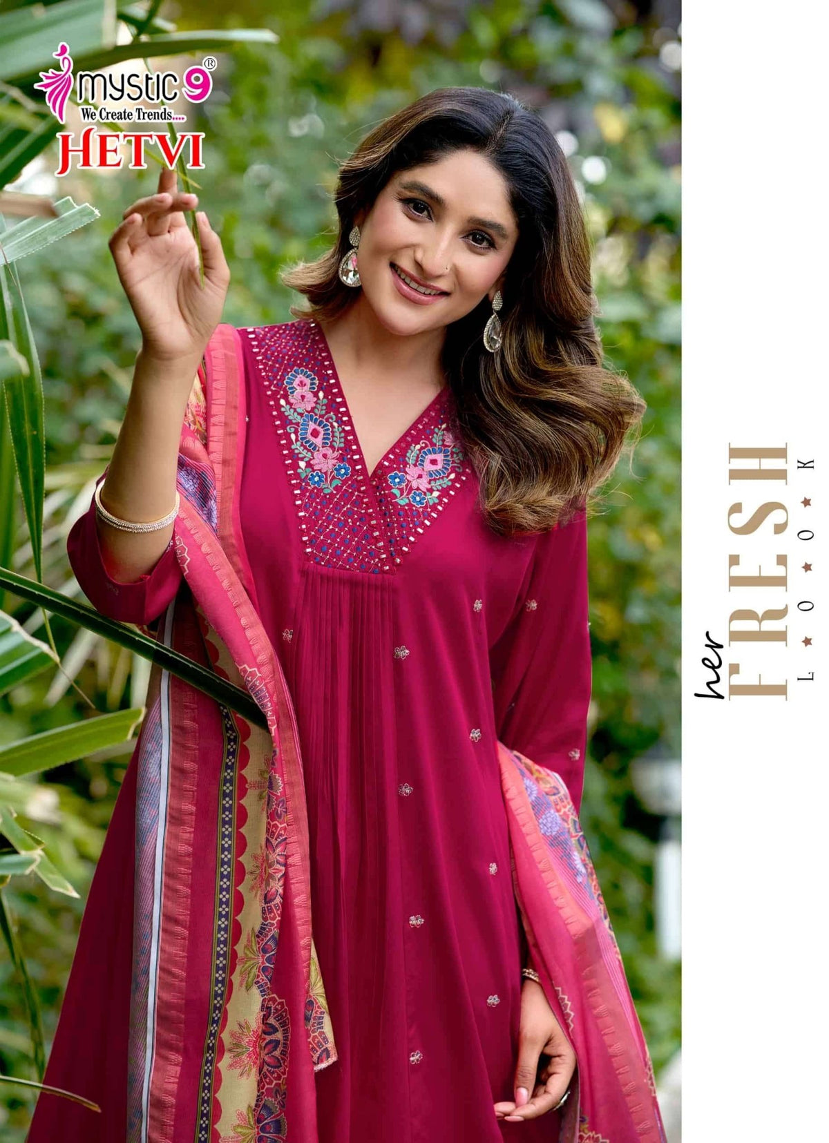 Mystic 9 Hetvi Vol 1 Gajji Silk Kurti Pant Dupatta Set - Amrah Wholesale